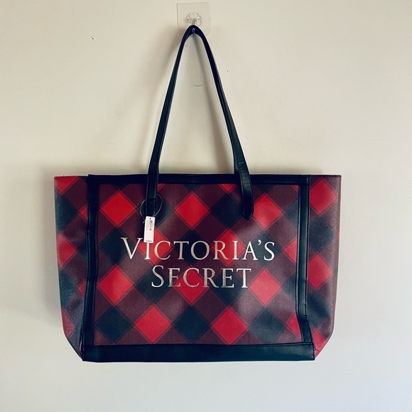 Victoria's Secret Bags Victorias Secret Red And Black Plaid Tote